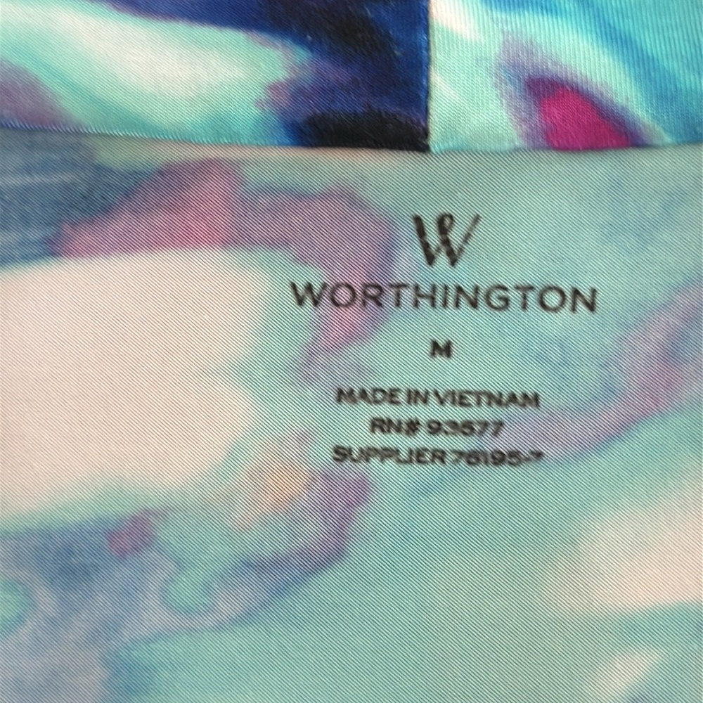 Blue and Pink Sleeveless Cowl Neck Top - Picture 6 of 6